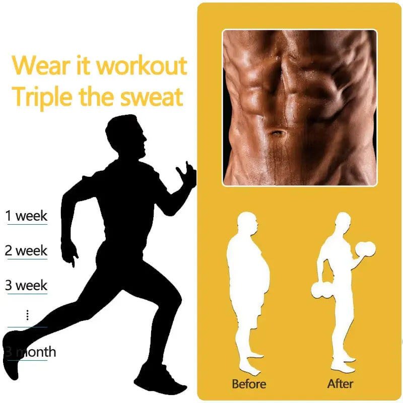 Men Sweat Trimmer Belt Waist Trainer Belly Slimming Shapewear Waist Trainer Corset Abdomen Reducer Sauna Body Shaper Fitness