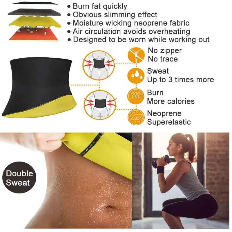 Men Sweat Trimmer Belt Waist Trainer Belly Slimming Shapewear Waist Trainer Corset Abdomen Reducer Sauna Body Shaper Fitness