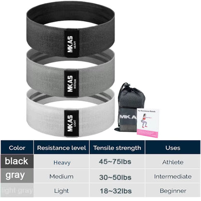 Fitness Long Resistance Bands Workout Fabric Set Exercise Elastic Booty Bands for Pull up Woman Assist 3-Piece Leg