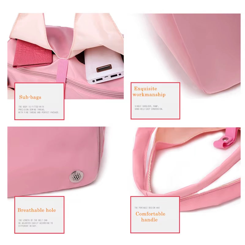 Women'S Bag Nylon Yoga Mat Carry Shoulder Handbag Ladies Academy Female Travel Bolsas Duffle Shoe Bags for Gym Sports Fitness