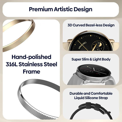 GTR 3 Pro Voice Calling Smart Watch 1.43'' AMOLED Display 316L Stainless Steel Fitness Tracking Smartwatch for Men Women